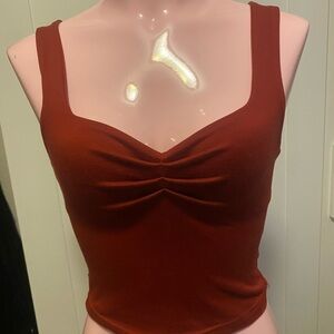 Women's Burgundy Sleeveless Top